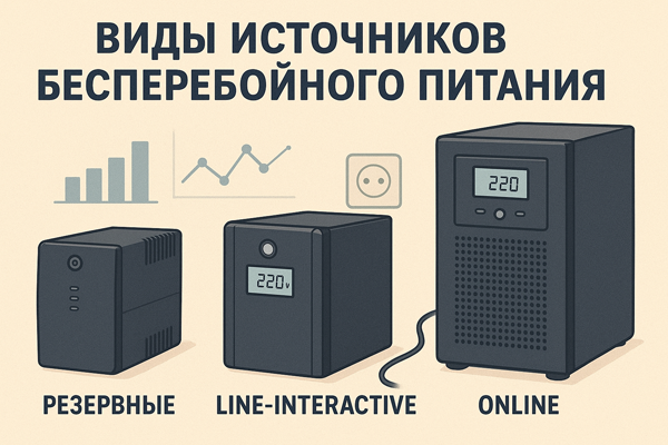 Виды источников бесперебойного питания: особенности резервных, line-interactive и online ИБП